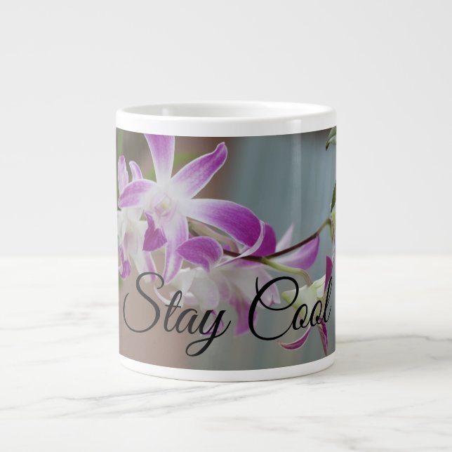 Behåll Coola Orchids Design Mugg Jumbo Mugg (Framsidan)