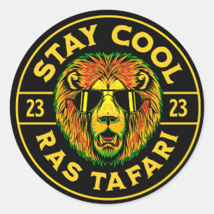 Behåll Coolan Ras Tafari-knappmärke Runt Klistermärke