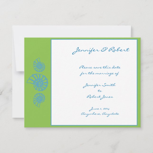 Behåll datum för grönt och turkos-segelskydd spara datumet (Framsida)