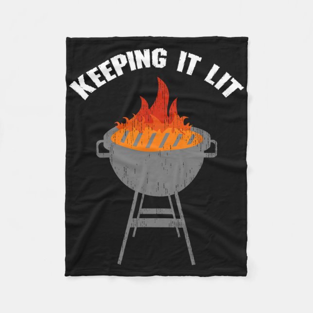 Behåll den Lit Lit Lit Lit Lit Lny Bbq Grilling Fleecefilt (Framsidan)