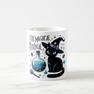 Behåll den magiska, gyllene, svarta katten kaffemugg