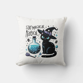 Behåll den magiska, gyllene, svarta katten kudde
