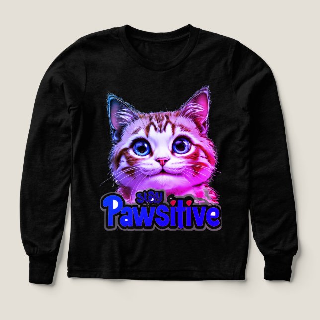 Behåll den pawsitiva kattutgåvan t shirt (Design framsida)