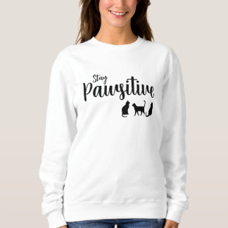 Behåll den pawsitiva, svarta katten t shirt
