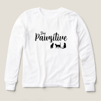 Behåll den pawsitiva, svarta katten t shirt