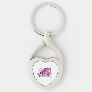 BEHÅLL DEN TWISTED HEART SILVERFÄRGAD NYCKELRING