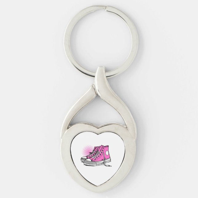 BEHÅLL DEN TWISTED HEART SILVERFÄRGAD NYCKELRING (Framsidan)