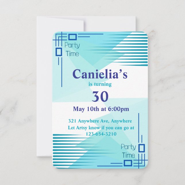 Behåll det teal inbjudningar (Framsida)