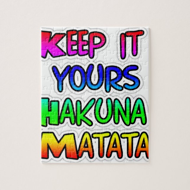 Behåll Ditt Hakuna Matata Konsttryck Pussel (Vertikal)