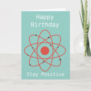 Behåll en positiv atom Geek-biografoffert Kort