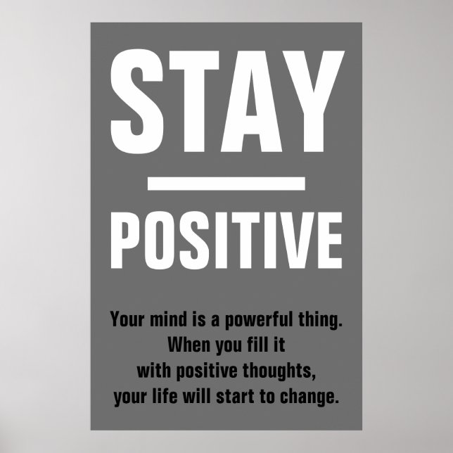 Behåll en positiv motiv inspirationsoffert poster (Framsidan)