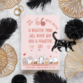 Behåll ett positivt Temaparty för primitiv katt Inbjudningar