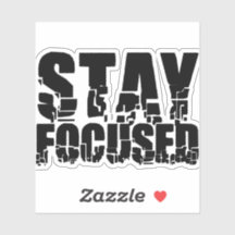 Behåll fokus | Motiveringsfras med svart text