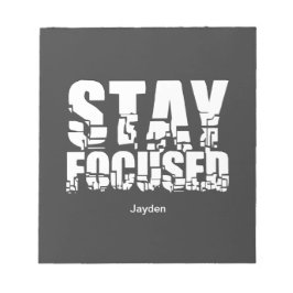 Behåll fokuserad rörelsesfras med typografi anteckningsblock