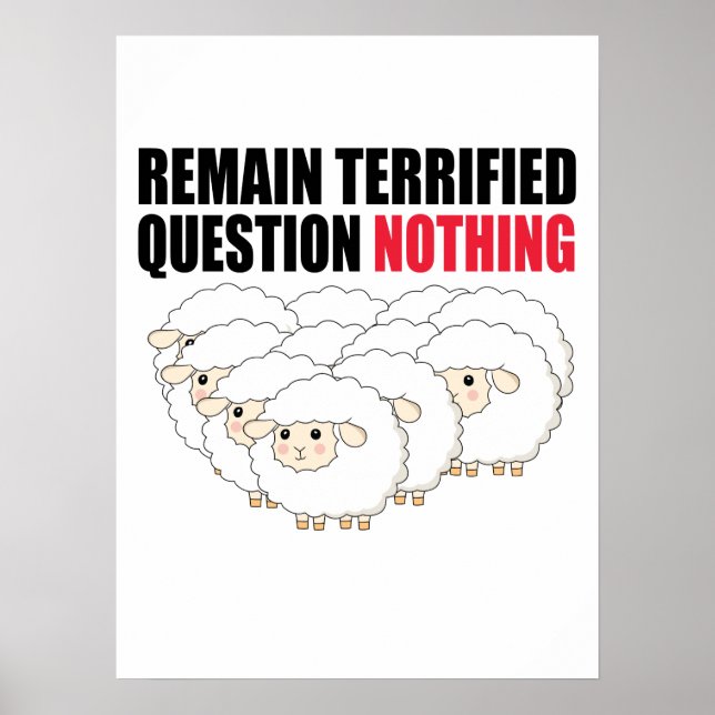 Behåll förskräckt fråga Inget får Poster (Framsidan)