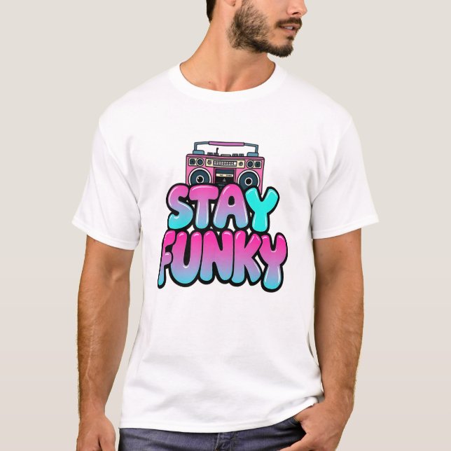 Behåll Funkyn Retro Boombox Tee (Framsida)