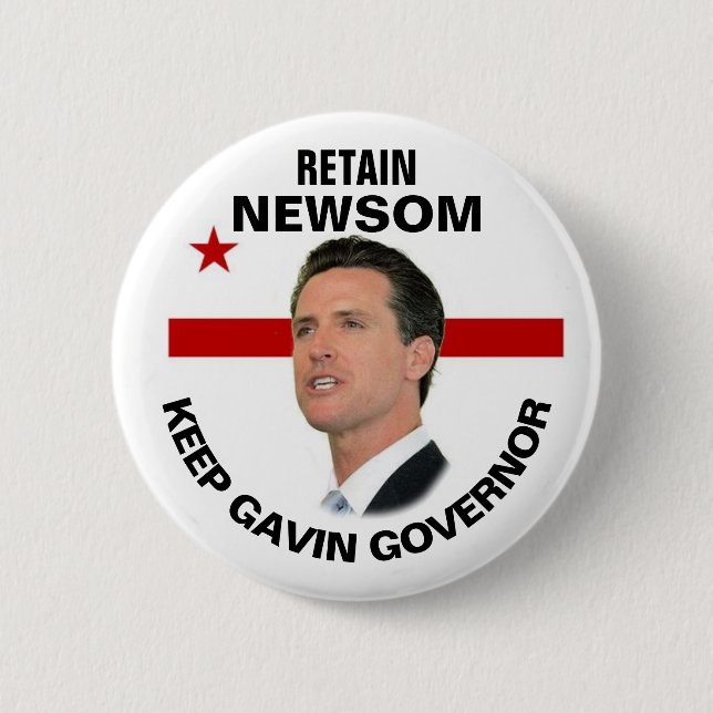 Behåll Gavin Newsom 2021 Knapp (Framsida)