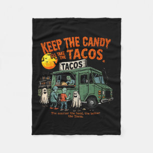 Behåll Godiset, Jag Tar Tacos - Halloween Taco Fleecefilt