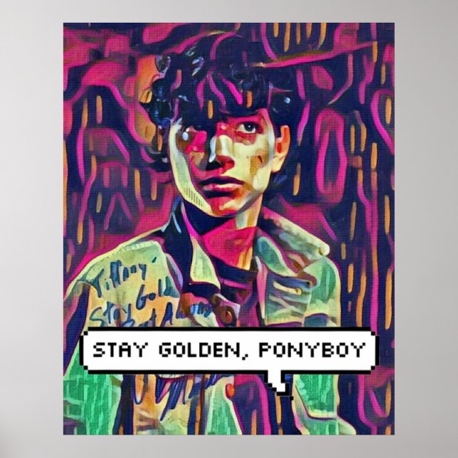 Behåll Golden Ponyboys färgstark 80-talsfärg Poster (Framsidan)