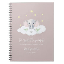 Behåll Gravid Journal Rosa Modern Elephant