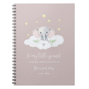 Behåll Gravid Journal Rosa Modern Elephant Anteckningsbok