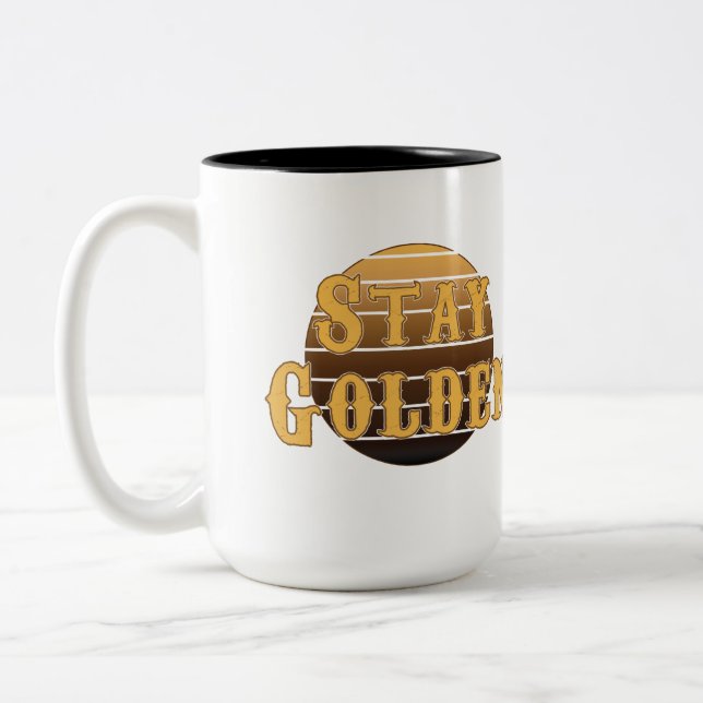 Behåll guld vintage 2-tonkaffe mugg (Vänster)