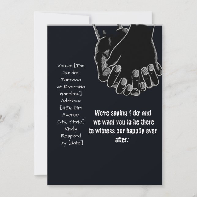 Behåll handes för vows victori bröllopsinbjudan inbjudningar (Framsida)