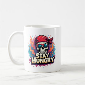 Behåll Hungrig Skull Bandana Hustler Graphic Tee Kaffemugg