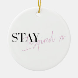 Behåll inspirerat inspirerande, positivt meddeland julgransprydnad keramik
