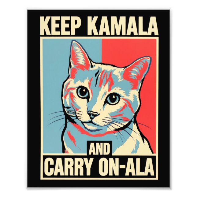 Behåll Kamala och Fortsätt-A-La LA Kamala Harris Fototryck (Framsidan)