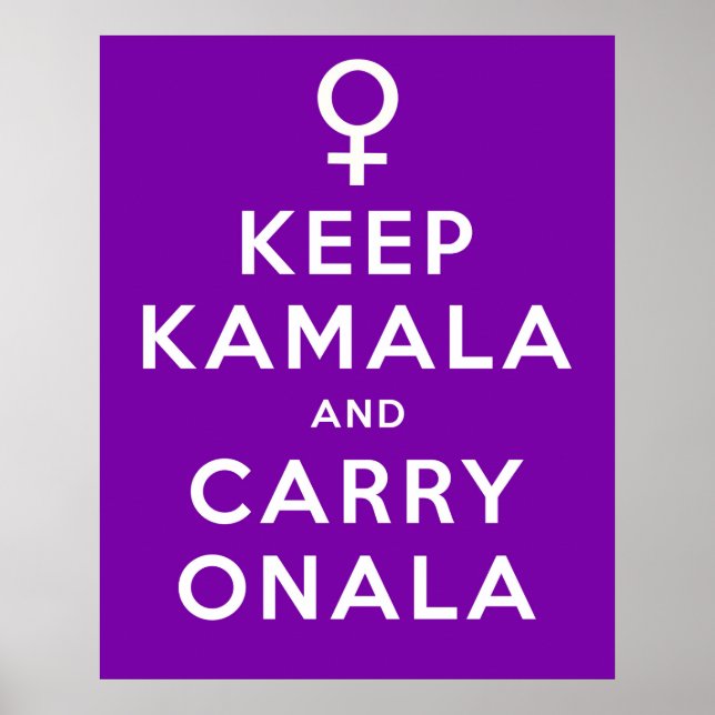 Behåll Kamala och fortsätt Onala Lila bakgrund Poster (Framsidan)