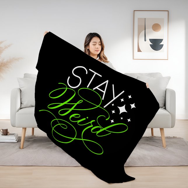 Behåll Konstig Cosmic Quirky Motivational Quote Fleecefilt (Skapare uppladdad)