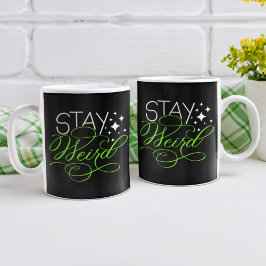 Behåll Konstig Cosmic Quirky Motivational Quote Kaffemugg