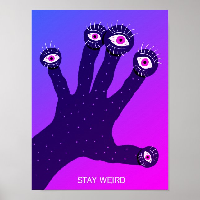 Behåll Konstig Funny Strange Creepy Psychedelic Po Poster (Framsidan)