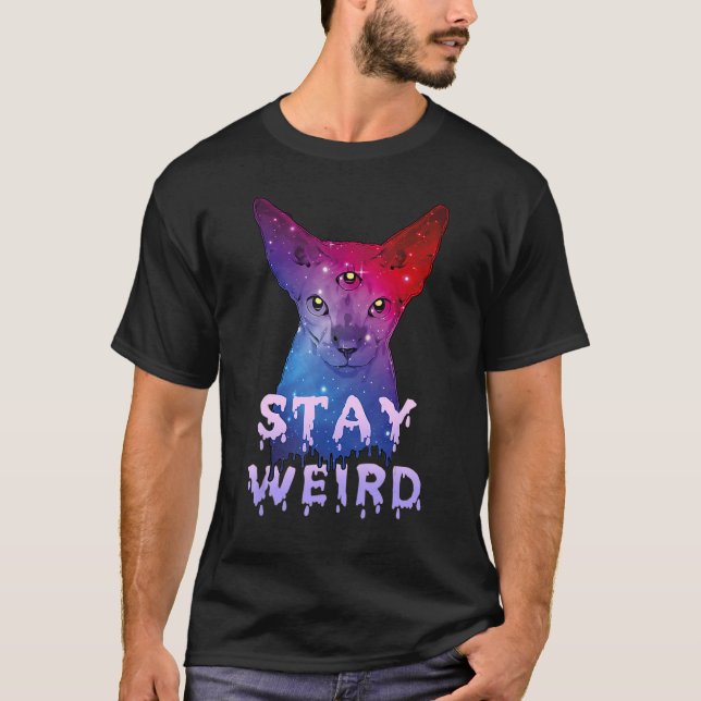 Behåll Konstig Sphynx Cat Tre Öga Cat T Shirt (Framsida)