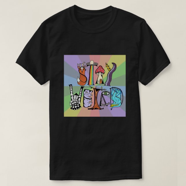 Behåll Konstig T-Shirt Rainbow Background (Design framsida)