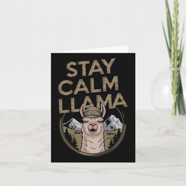 Behåll Lugn Llama-lackering med Alpaca-luddig Kort (Framsida)