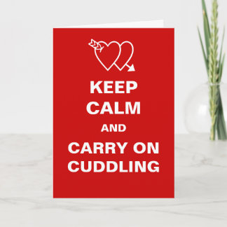Behåll lugn och fortsätt Cuddling Valentines day Helgkort