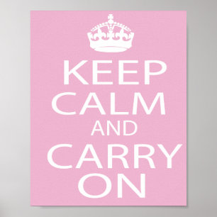 Behåll lugn och fortsätt med gåvor- Rosa Poster