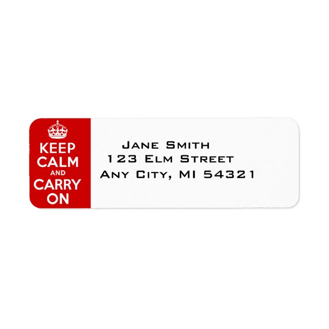 Behåll lugn och fortsätt på bästa prisa sätt returadress etikett (Framsidan)