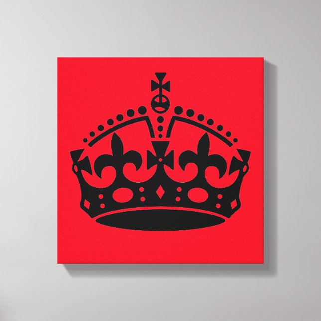 Behåll lugn och fortsätt på Krona Canvastryck (Framsida)