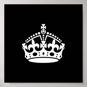 Behåll lugn och fortsätt på Krona (redigerbart) Poster