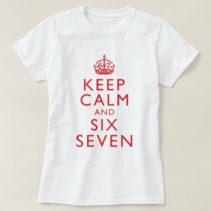 Behåll lugn sex sju meme viralt skämt plagg t shirt