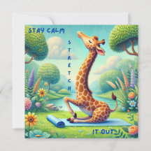 Behåll Lugnen Giraffe Yoga-platta kort