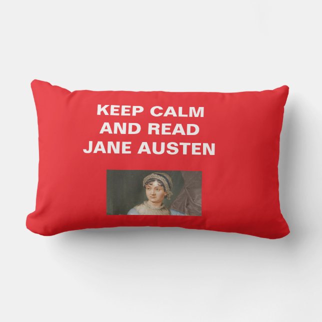 Behåll lugnet, läs Jane Austen Lumbarkudde (Framsida)