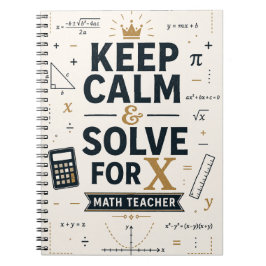 Behåll lugnet Lös för X Rolig matematiklärare ante Anteckningsbok