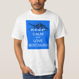 Behåll lugnet och älska Brontosaurus dinosauriedes T-shirt