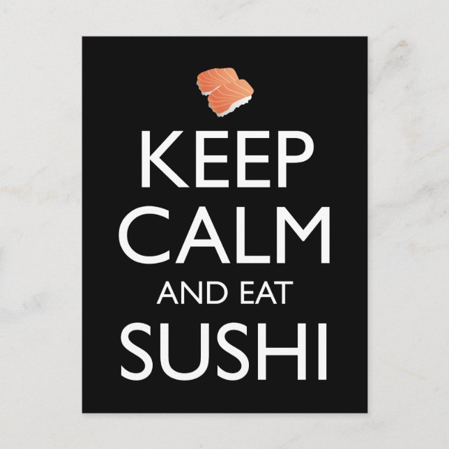 Behåll lugnet och ät sushi vykort (Framsida)