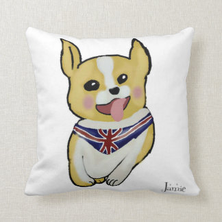 Behåll lugnet och Corgi på kudde