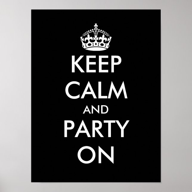 Behåll lugnet och festa på Poster (Framsidan)